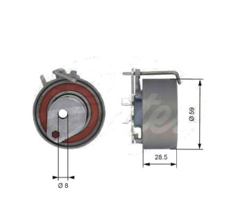 Обтяжна ролка, ангренаж GATES T43126 за NISSAN KUBISTAR (X80) товарен от 2003