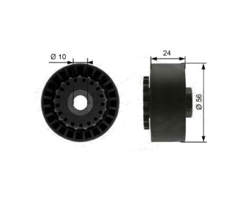 Обтящна ролка, пистов ремък GATES T39056 за RENAULT CLIO I (B/C57_, 5/357_) от 1990 до 1998