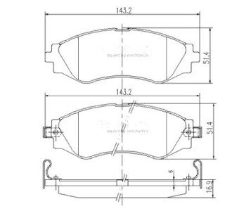 Комплект спирачни накладки NIPPARTS за CHEVROLET NUBIRA седан от 2005