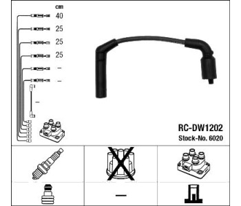 Комплект запалителни кабели NGK за CHEVROLET AVEO (T250, T255) хечбек от 2007