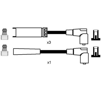 Комплект запалителни кабели NGK за DAEWOO KALOS (KLAS) седан от 2002 до 2004