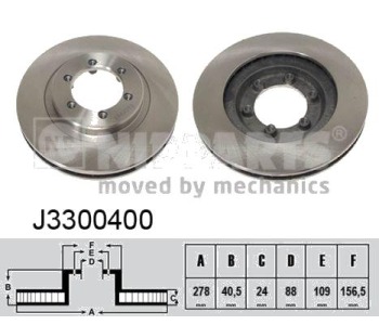 Спирачен диск вентилиран Ø278mm NIPPARTS за DAEWOO MUSSO (FJ) от 1998 до 2005