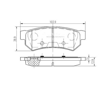 Комплект спирачни накладки NIPPARTS за CHEVROLET LACETTI (J200) хечбек от 2003 до 2009