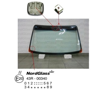 Челно стъкло NordGlass за DAEWOO LACETTI (KLAN) хечбек от 2002