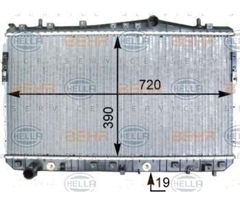 Радиатор, охлаждане на двигателя HELLA 8MK 376 762-681 за DAEWOO NUBIRA (KLAN) седан от 2003