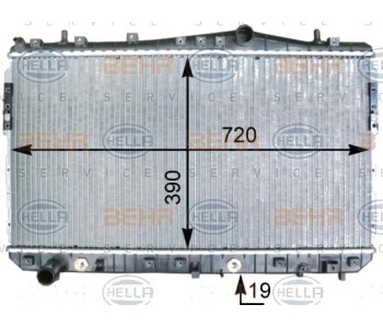 Радиатор, охлаждане на двигателя HELLA 8MK 376 762-681 за DAEWOO NUBIRA (KLAN) седан от 2003