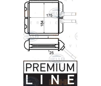 Топлообменник HELLA за DAEWOO NUBIRA (KLAJ) от 1997 до 2003