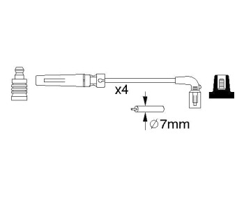 Комплект запалителни кабели BOSCH за CHEVROLET CRUZE (J300) от 2009 до 2015