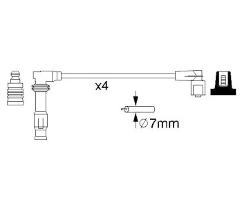 Комплект запалителни кабели BOSCH за CHEVROLET CAPTIVA (C100, C140) от 2006 до 2011