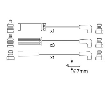 Комплект запалителни кабели BOSCH за DAEWOO NEXIA (KLETN) от 1995 до 1997
