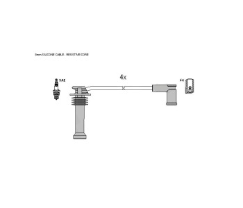 Комплект запалителни кабели STARLINE за FORD FIESTA V (JH, JD) от 2001 до 2008