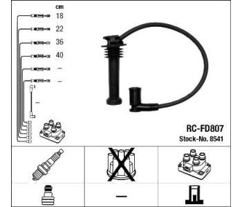 Комплект запалителни кабели NGK за FORD FIESTA V (JH, JD) от 2001 до 2008