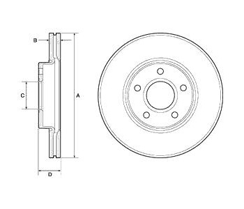 Спирачен диск вентилиран Ø278mm DELPHI за FORD C-MAX II (DXA/CB7, DXA/CEU) от 2010