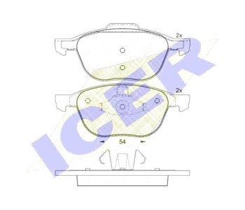 Комплект спирачни накладки Ultra Premium ICER за MAZDA 3 (BL) седан от 2008 до 2014