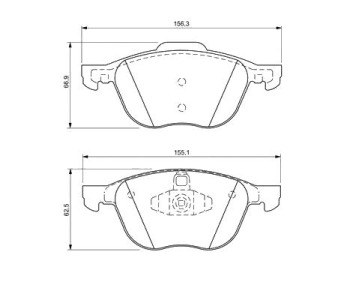 Комплект спирачни накладки BOSCH за FORD C-MAX II (DXA/CB7, DXA/CEU) от 2010