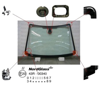 Челно стъкло NordGlass за FORD C-MAX I (DM2) от 2007 до 2010