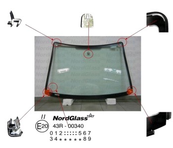 Челно стъкло NordGlass за FORD FOCUS C-MAX от 2003 до 2007