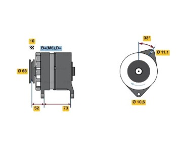 Генератор 55 [A] BOSCH за FIAT 126 от 1972 до 2000