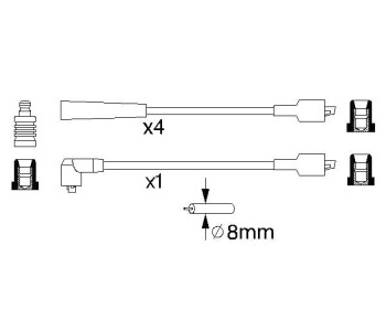 Комплект запалителни кабели BOSCH за FORD SIERRA (GBC) хечбек от 1982 до 1987