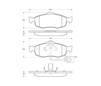 Комплект спирачни накладки STARLINE за FORD MONDEO II (BAP) лифтбек от 1996 до 2000