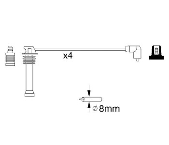 Комплект запалителни кабели BOSCH за FORD TRANSIT CONNECT (P65, P70, P80) товарен от 2002 до 2013