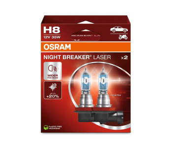 Крушки H8 12V 35W PGJ19-1 NIGHT BREAKER LASER 2бр. - Osram