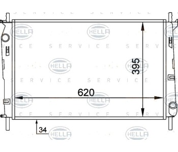 Радиатор, охлаждане на двигателя HELLA 8MK 376 706-631 за FORD MONDEO II (BFP) седан от 1996 до 2000