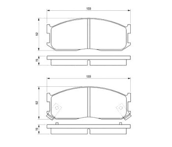 Комплект спирачни накладки BOSCH за MAZDA E-SERIE (SR1) пътнически от 1984 до 1994