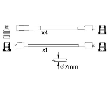 Комплект запалителни кабели BOSCH за FORD ESCORT IV (GAF, AWF, ABFT) от 1985 до 1990