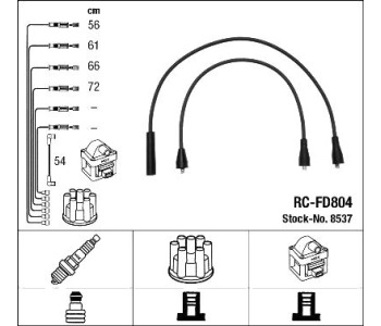 Комплект запалителни кабели NGK за FORD ESCORT IV (GAF, AWF, ABFT) от 1985 до 1990
