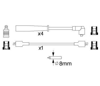 Комплект запалителни кабели BOSCH за FORD ESCORT IV (GAF, AWF, ABFT) от 1985 до 1990