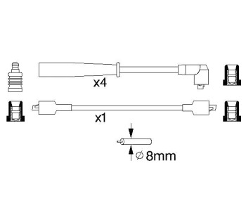 Комплект запалителни кабели BOSCH за FORD ESCORT III (GAA) от 1980 до 1985