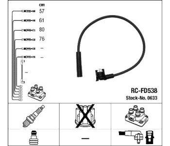 Комплект запалителни кабели NGK за FORD ORION II (AFF) от 1985 до 1990