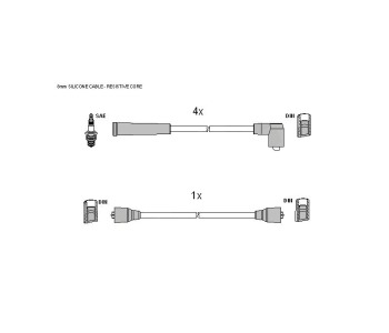 Комплект запалителни кабели STARLINE за FORD ESCORT III (ALD) кабриолет от 1983 до 1985