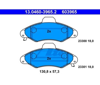 Комплект спирачни накладки ATE за FORD ESCORT VII (ALL) кабриолет от 1995 до 2000