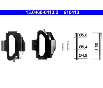 Комплект принадлежности дискови накладки ATE за FORD ESCORT VI (GAL) седан от 1993 до 1995