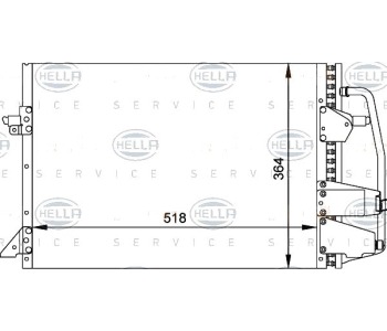 Кондензатор климатизации HELLA за FORD ESCORT VII (ALL) кабриолет от 1995 до 2000