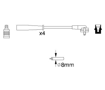 Комплект запалителни кабели BOSCH за FORD ESCORT V (GAL, AVL) комби от 1990 до 1992
