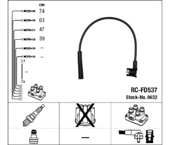 Комплект запалителни кабели NGK за FORD ESCORT V (GAL) от 1990 до 1992