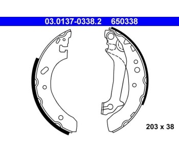 Комплект спирачни челюсти ATE за FORD ESCORT VII (GAL, AFL) седан от 1995 до 1999