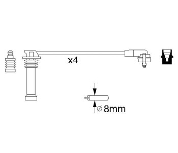 Комплект запалителни кабели BOSCH за FORD FIESTA IV (J5, J3) ван от 1996 до 2003