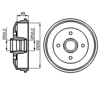 Спирачен барабан BOSCH за FORD ESCORT V (GAL) от 1990 до 1992