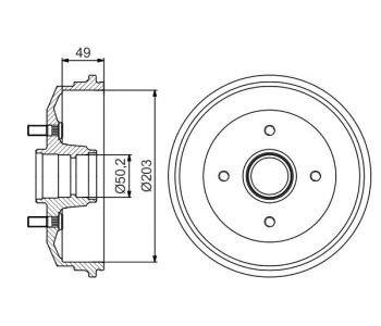 Спирачен барабан BOSCH за FORD ESCORT VII (GAL, AAL, ABL) от 1995 до 2002
