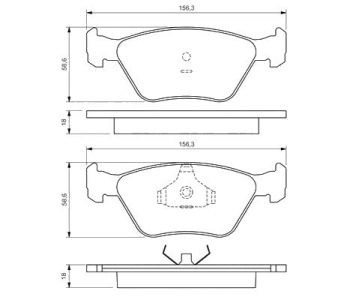 Комплект спирачни накладки BOSCH за FORD MONDEO II (BAP) лифтбек от 1996 до 2000