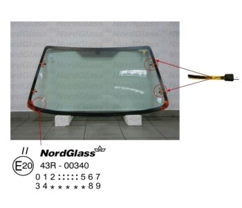 Челно стъкло NordGlass за FORD FIESTA IV (JA, JB) от 1995 до 2002