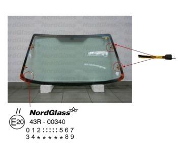 Челно стъкло NordGlass за FORD FIESTA IV (J5, J3) ван от 1996 до 2003