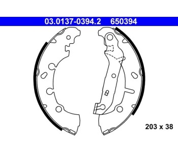 Комплект спирачни челюсти ATE за FORD FIESTA IV (JA, JB) от 1995 до 2002