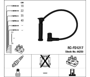 Комплект запалителни кабели NGK за FORD FIESTA IV (J5, J3) ван от 1996 до 2003