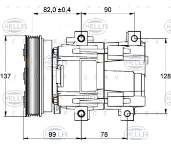 Компресор климатизации HELLA за FORD PUMA (EC) от 1997 до 2002