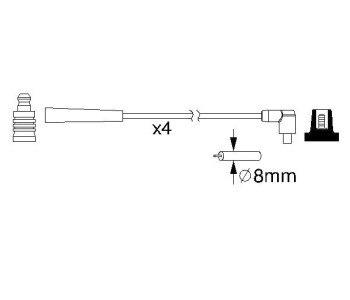 Комплект запалителни кабели BOSCH за FORD FIESTA IV (J5, J3) ван от 1996 до 2003
